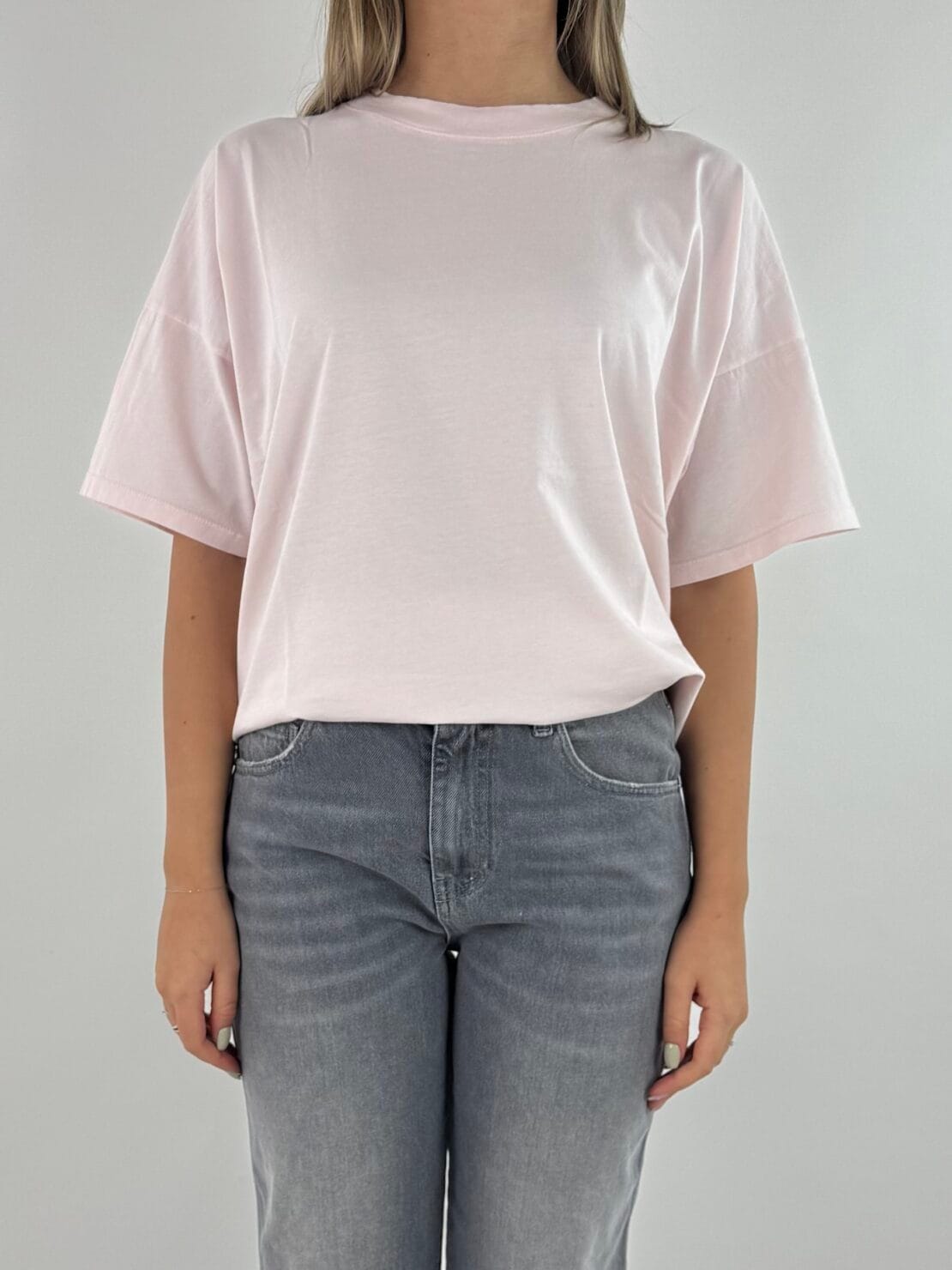T-shirt basica over cipria