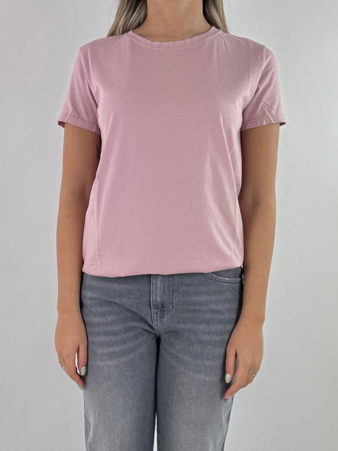 T-shirt basica slim rosa antico