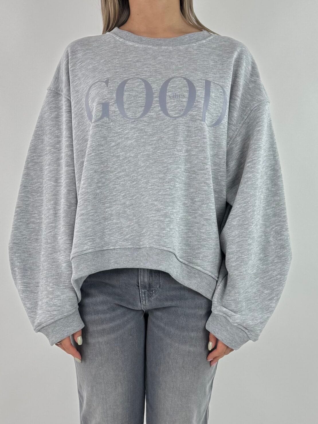 Felpa good vibes grigio