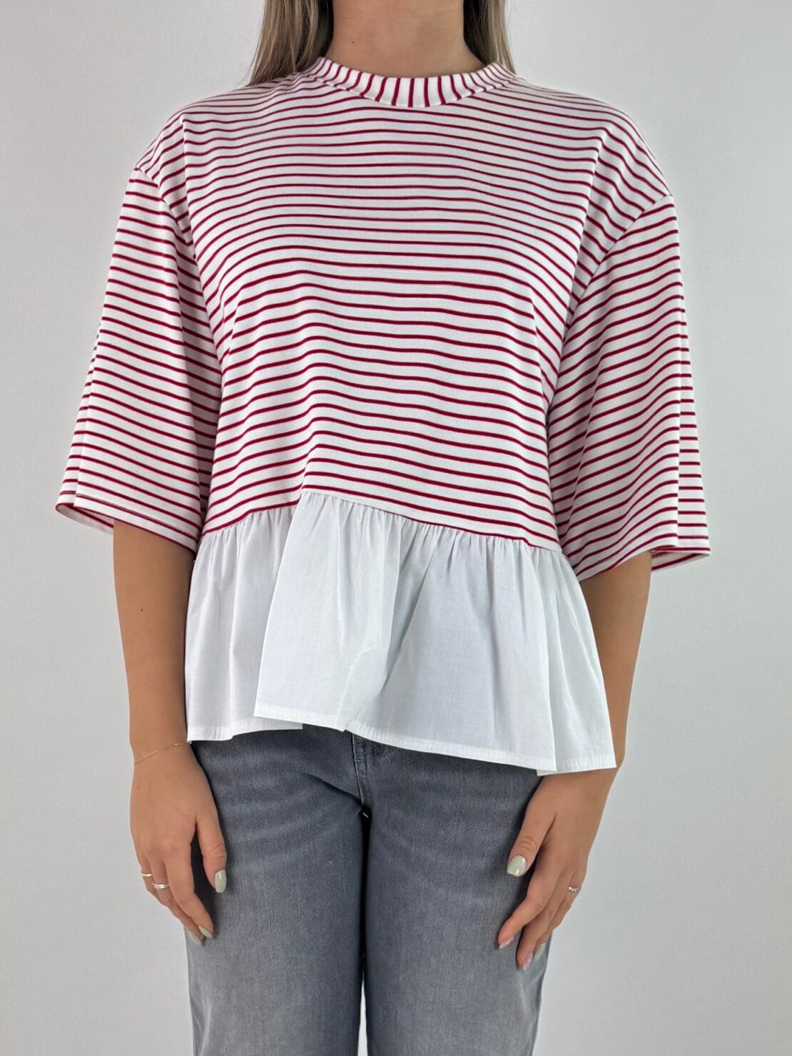 T-shirt balza bianco/rosso