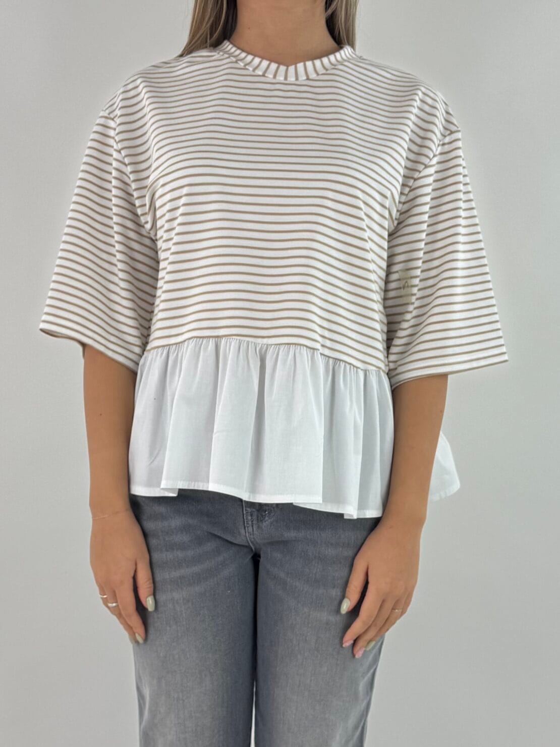 T-shirt balza bianco/beige