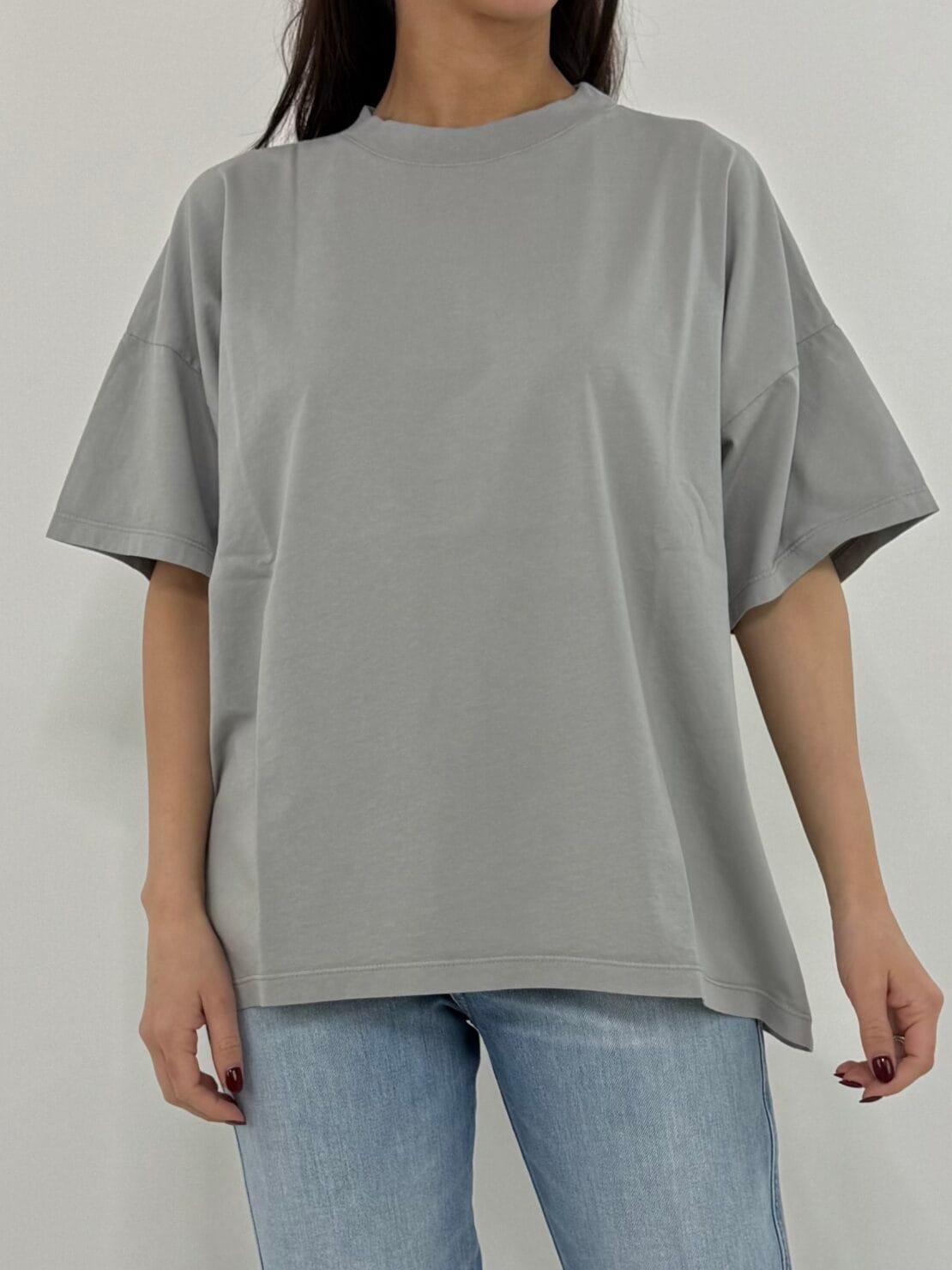 T-shirt basica over grigio
