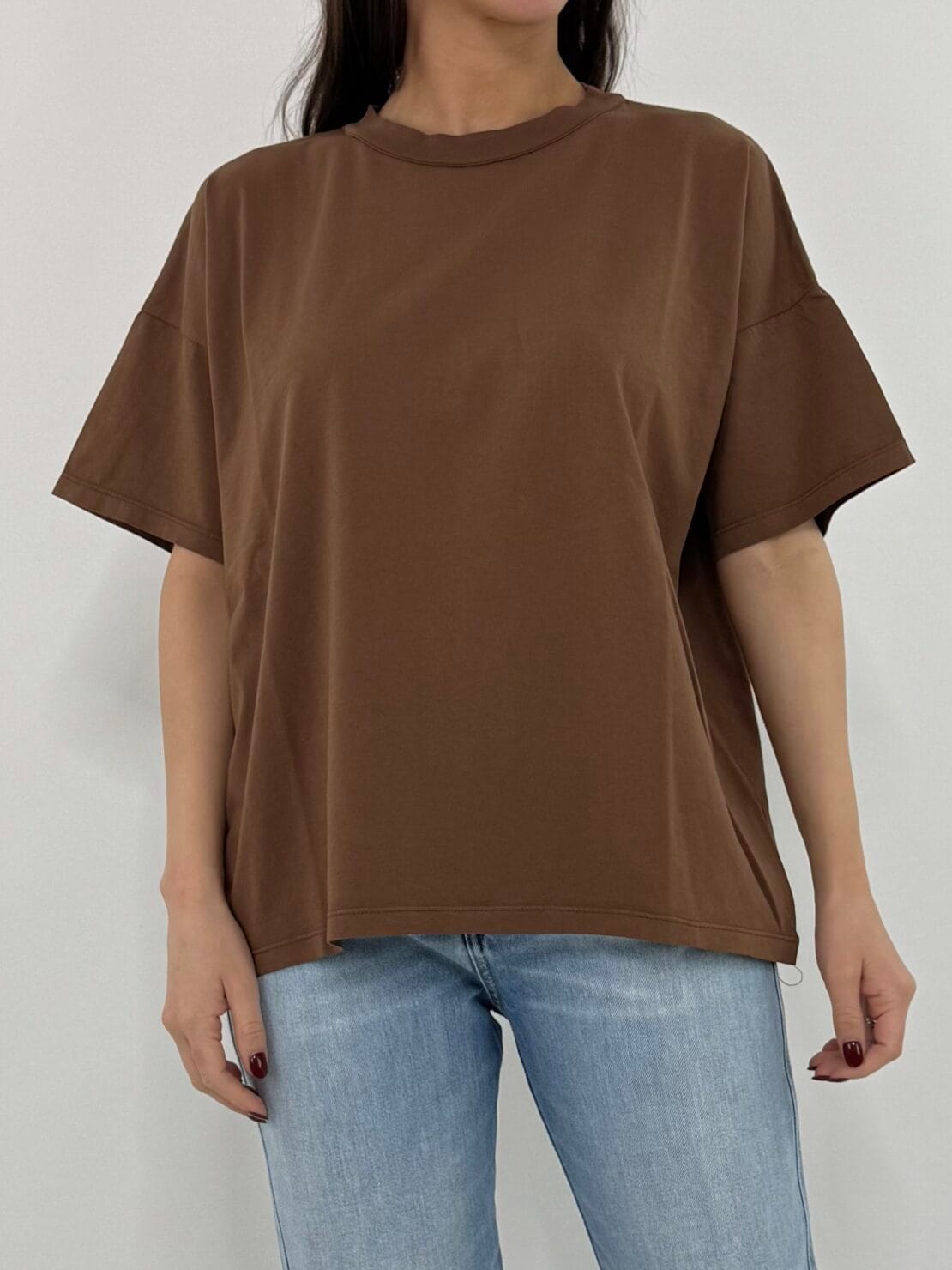 T-shirt basica over bruciato