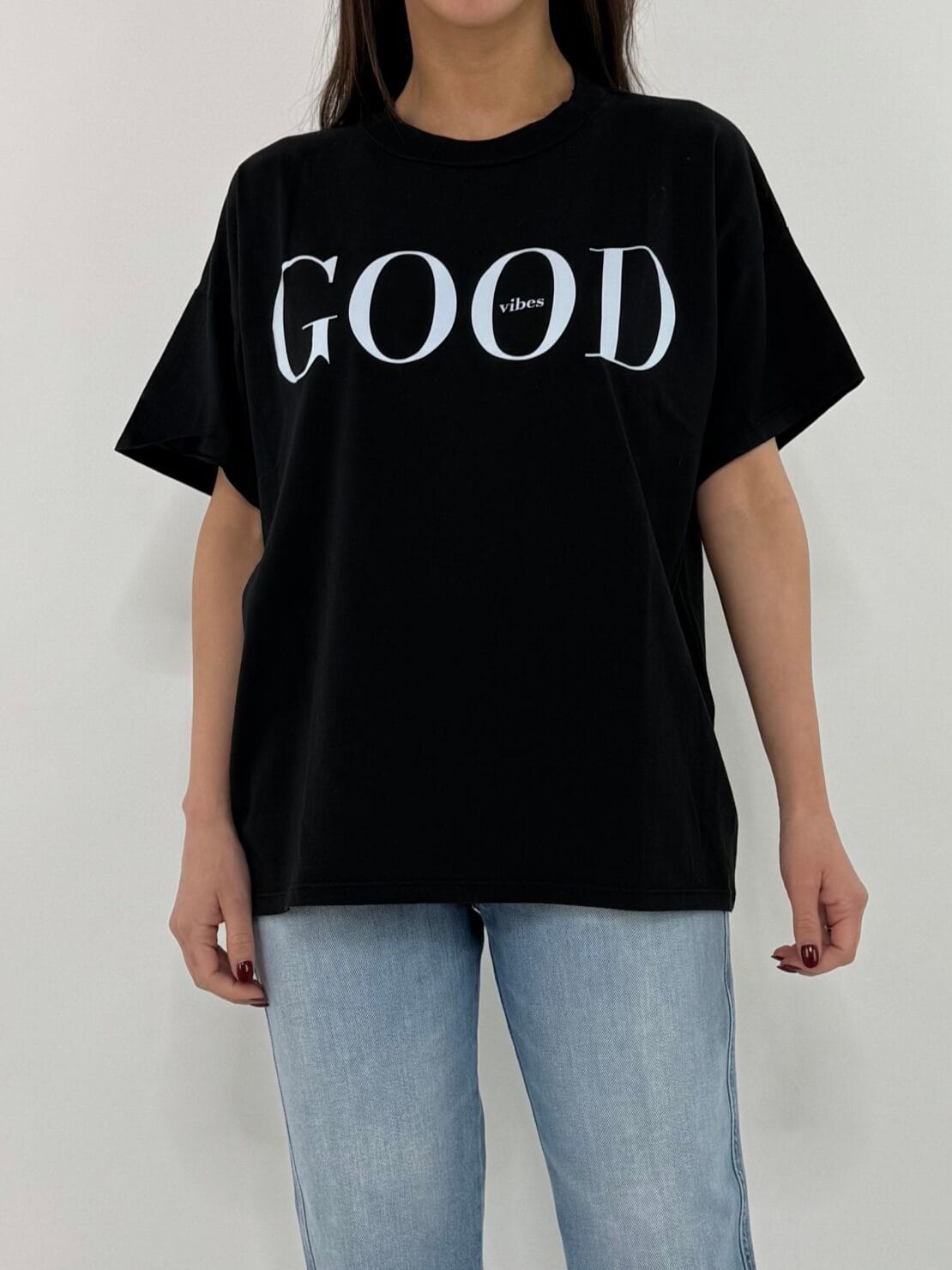 T-shirt good vibes nero