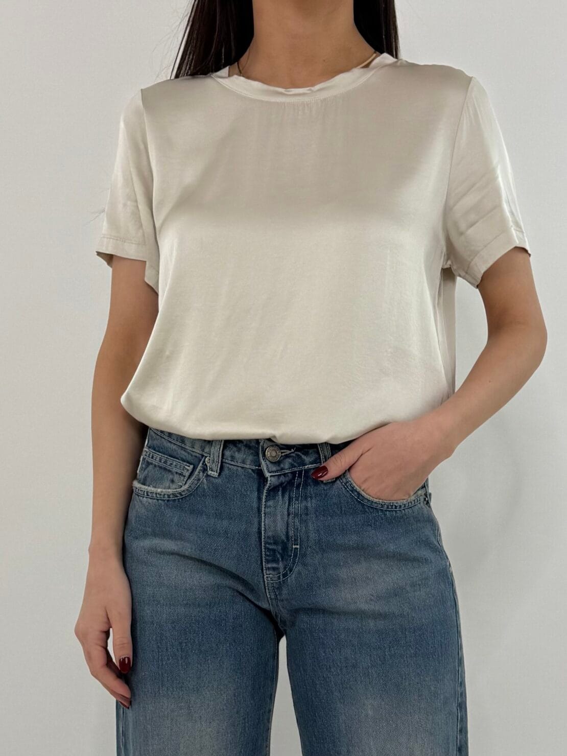 Blusa mezza manica marmo