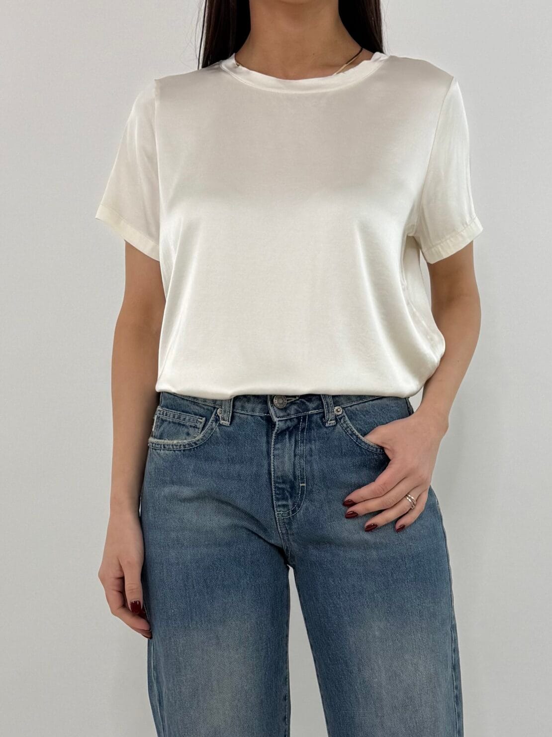 Blusa mezza manica burro