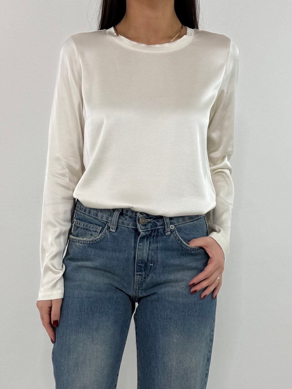 Blusa manica lunga burro