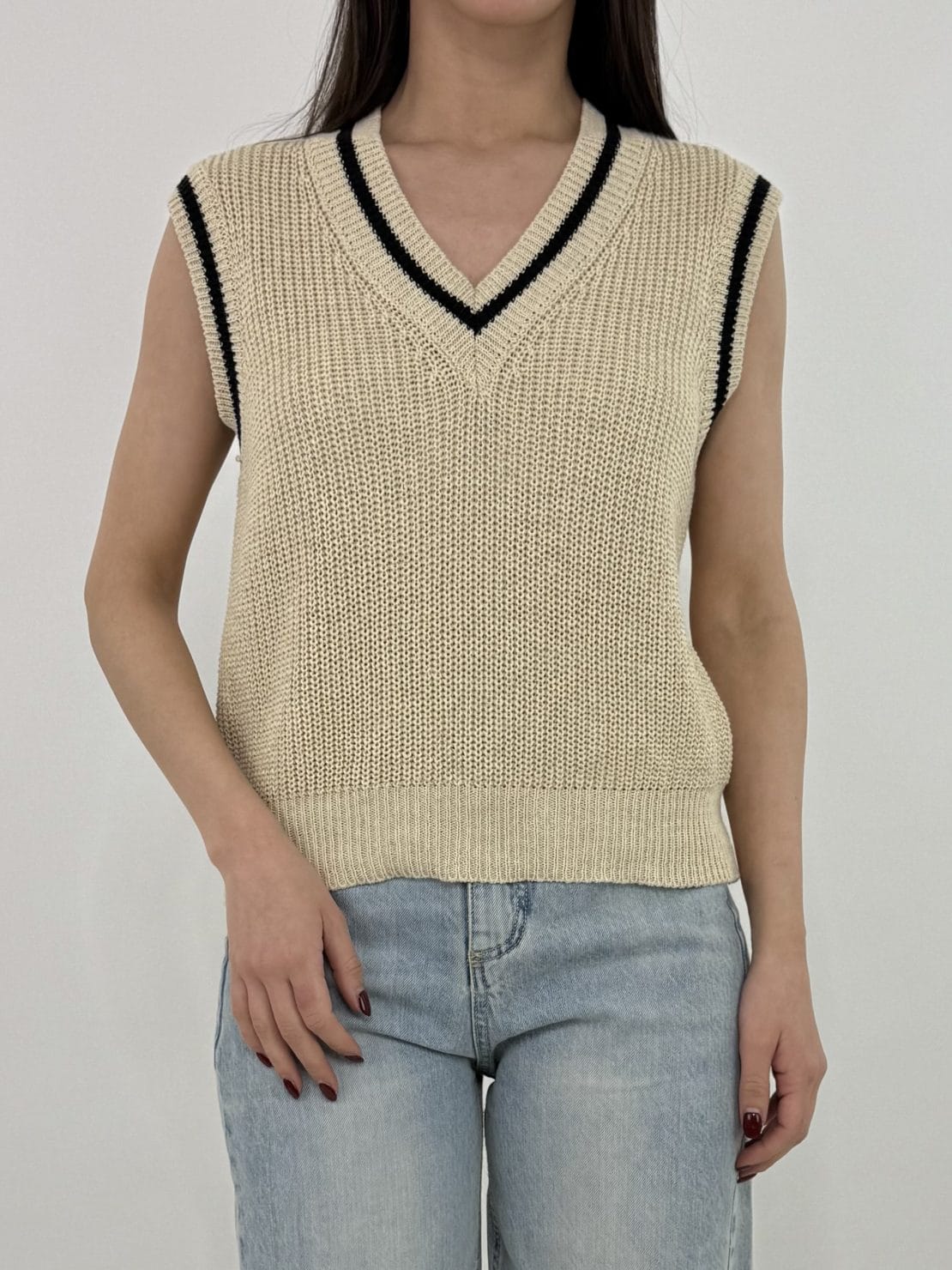 Gilet beige/nero
