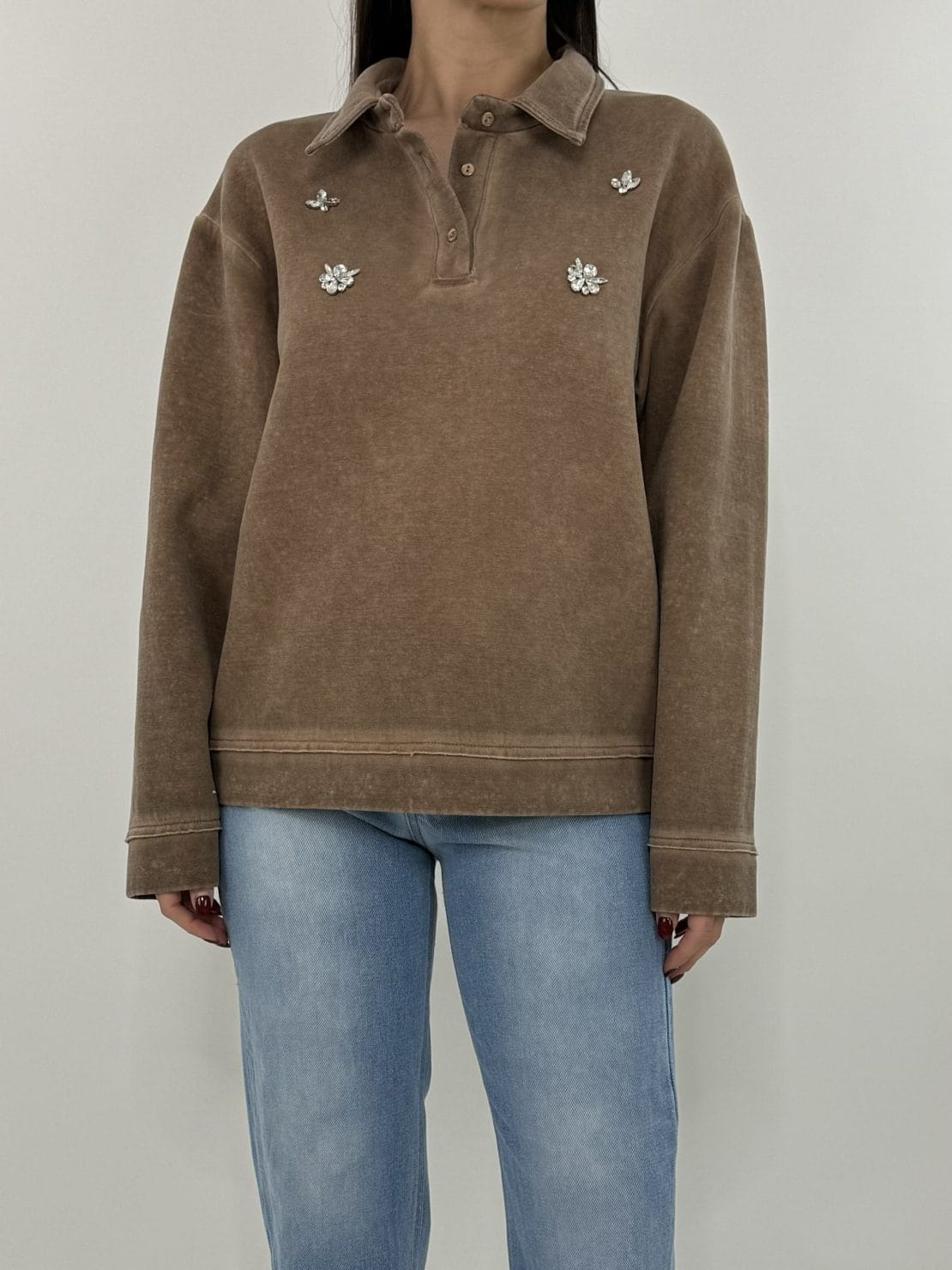 Polo cabochon moka mousse