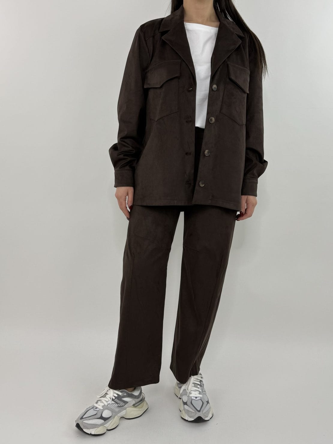 Giacca/camicia alcantara moro