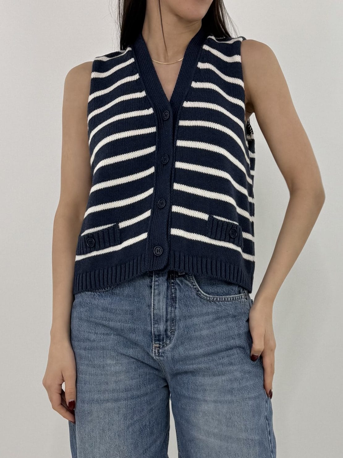Gilet taschine blu/bianco