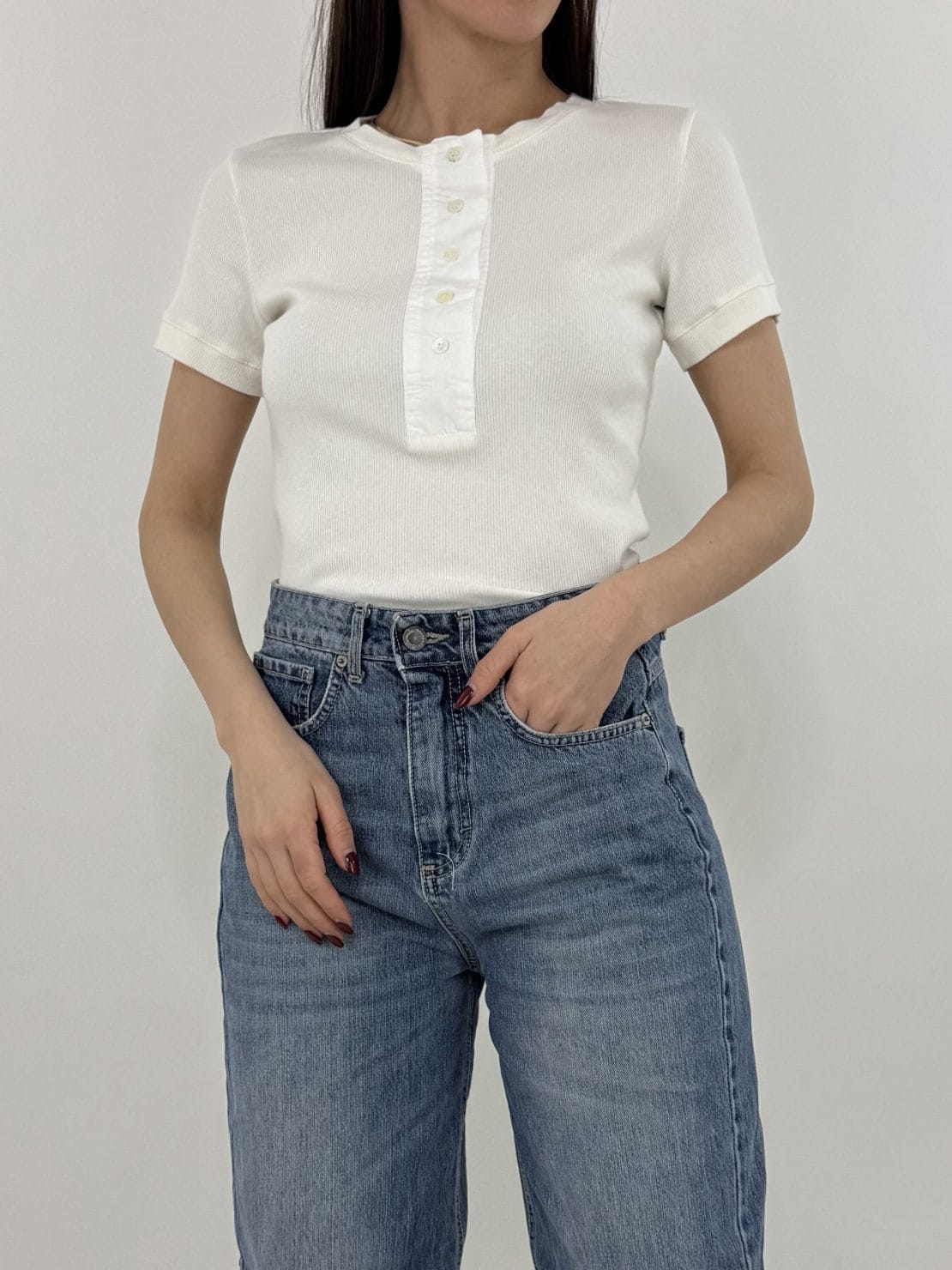 T-shirt serafino bianco