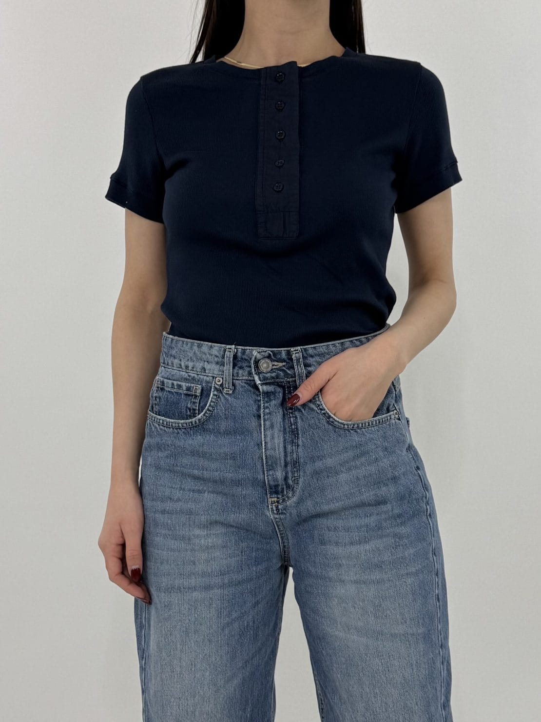 T-shirt serafino blu