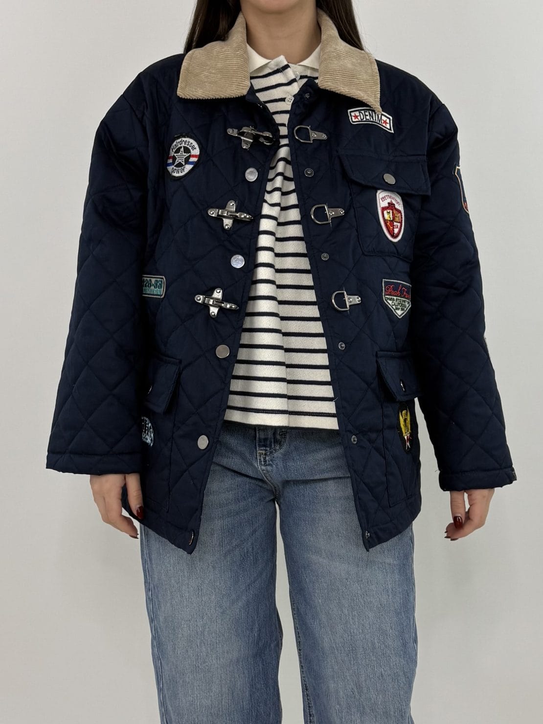 Piumino patch blu