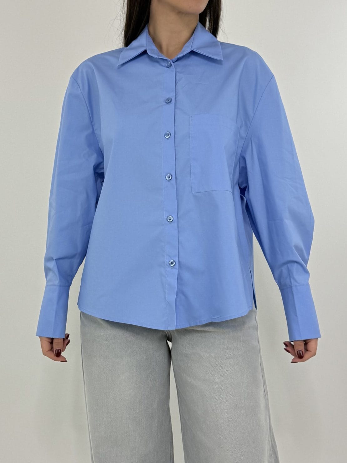 Camicia cotone celeste