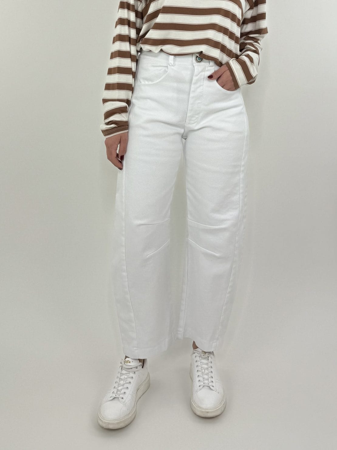 Pantalone balloon bianco bandana