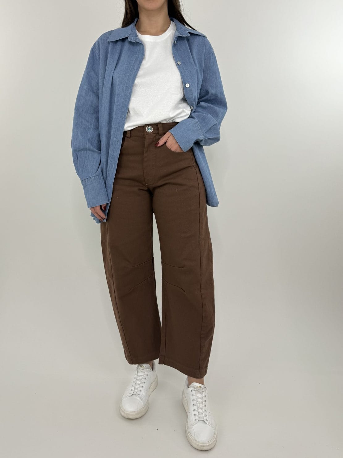 Pantalone balloon cioccolato bandana