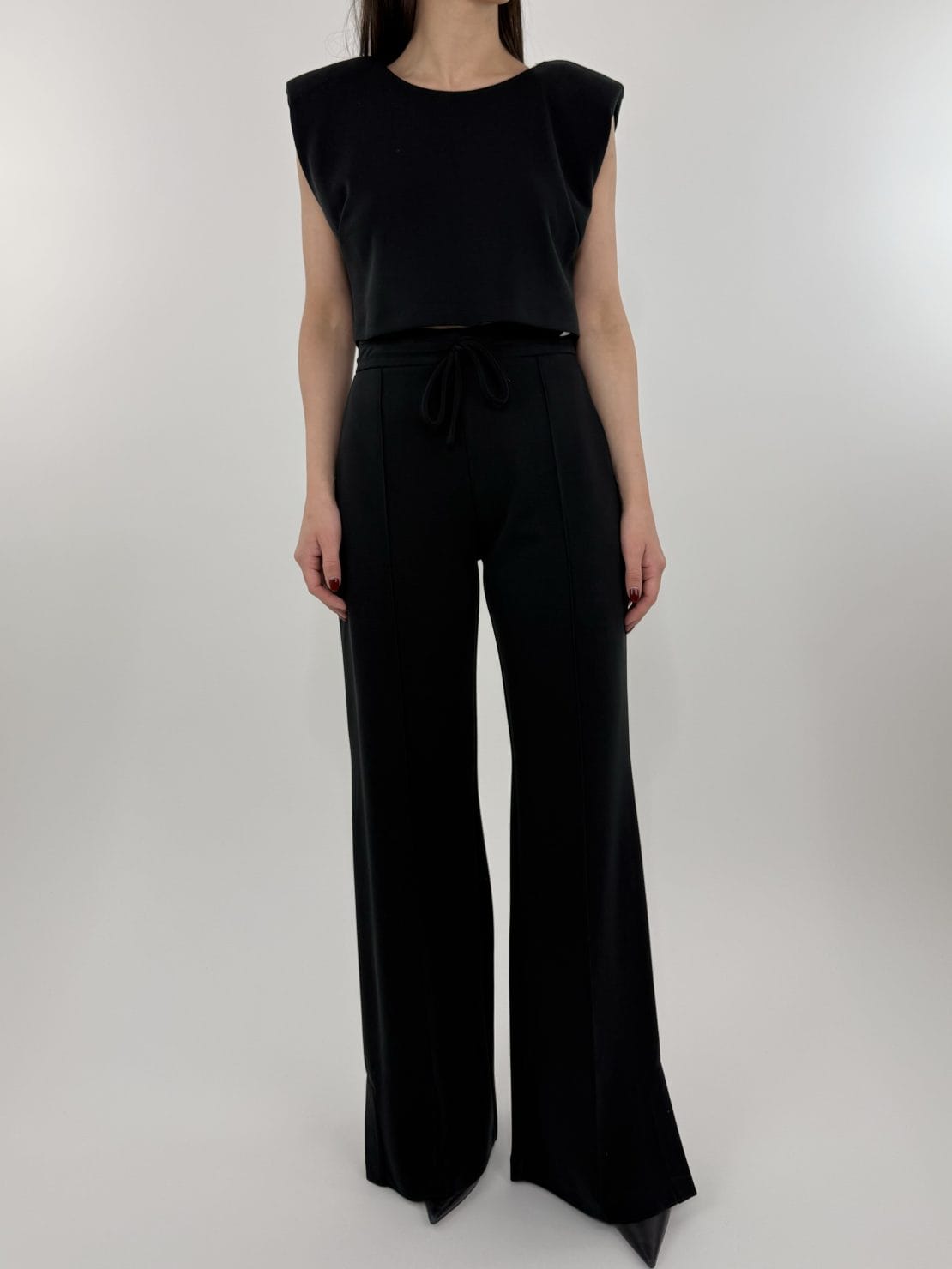 Top spallina Nero