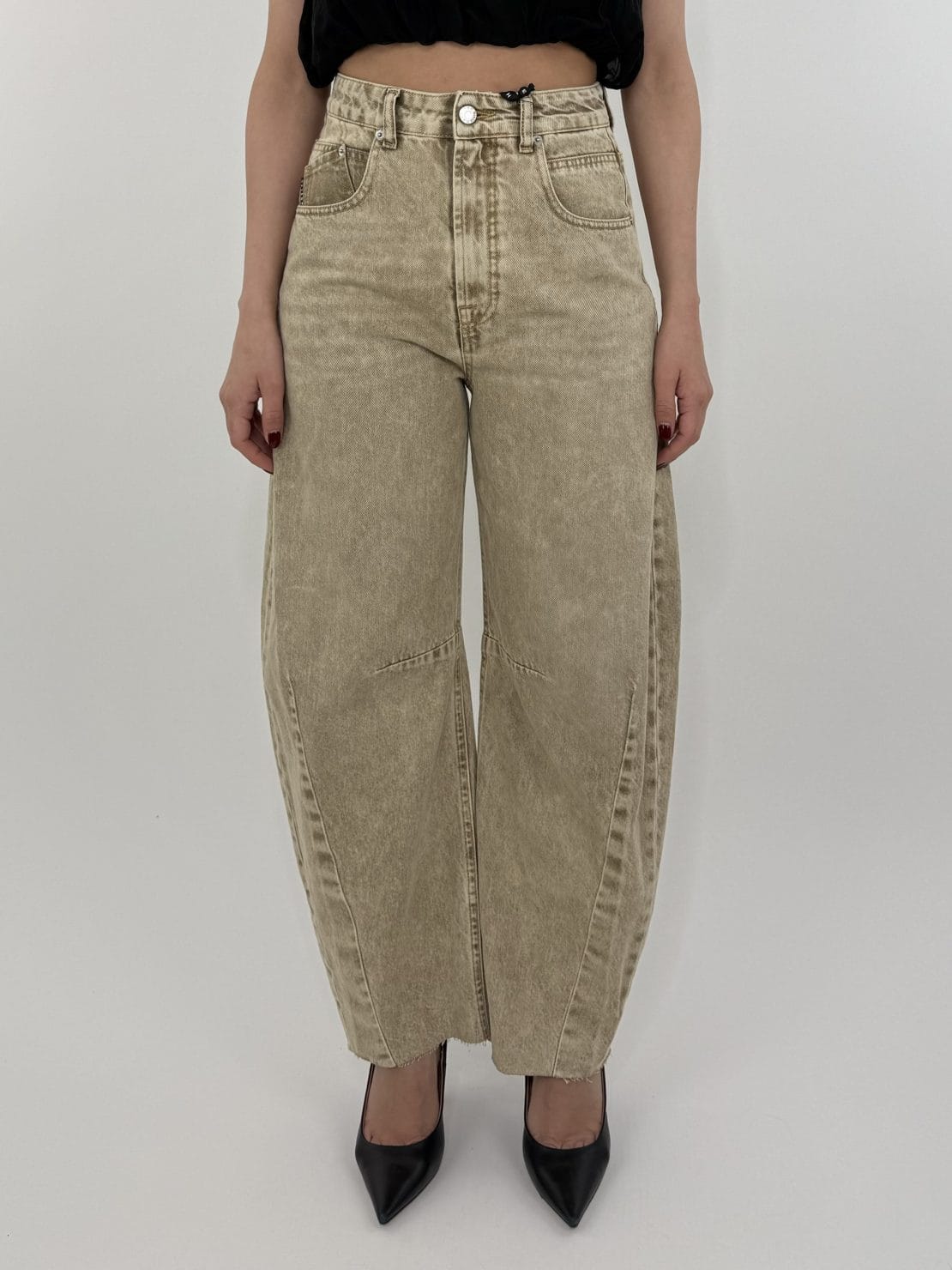 Jeans barbara beige slavato