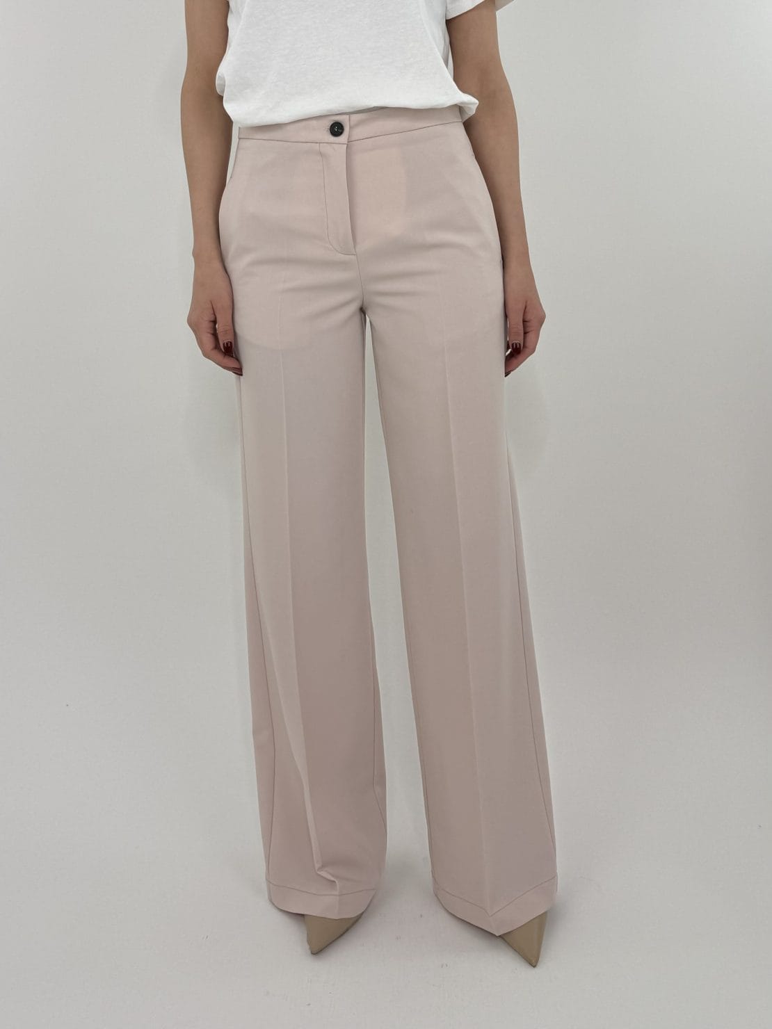 Pantalone gamba dritta rosa