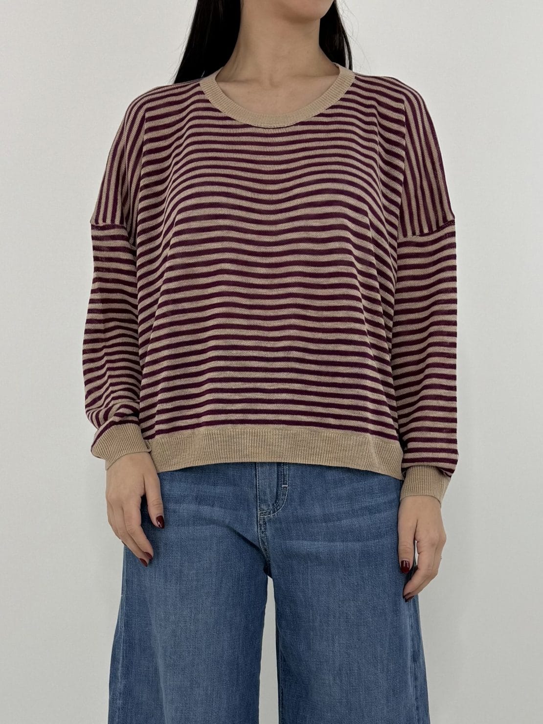 Pull girocollo cera/vino