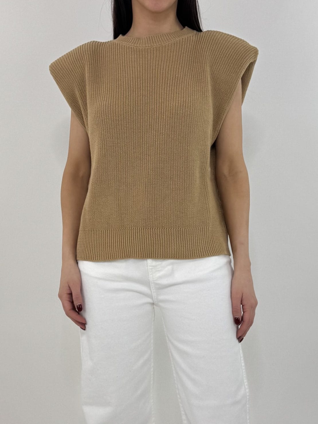 Gilet spalline nocciola