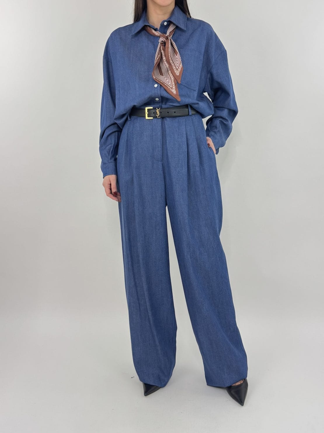 Pantalone denim blu