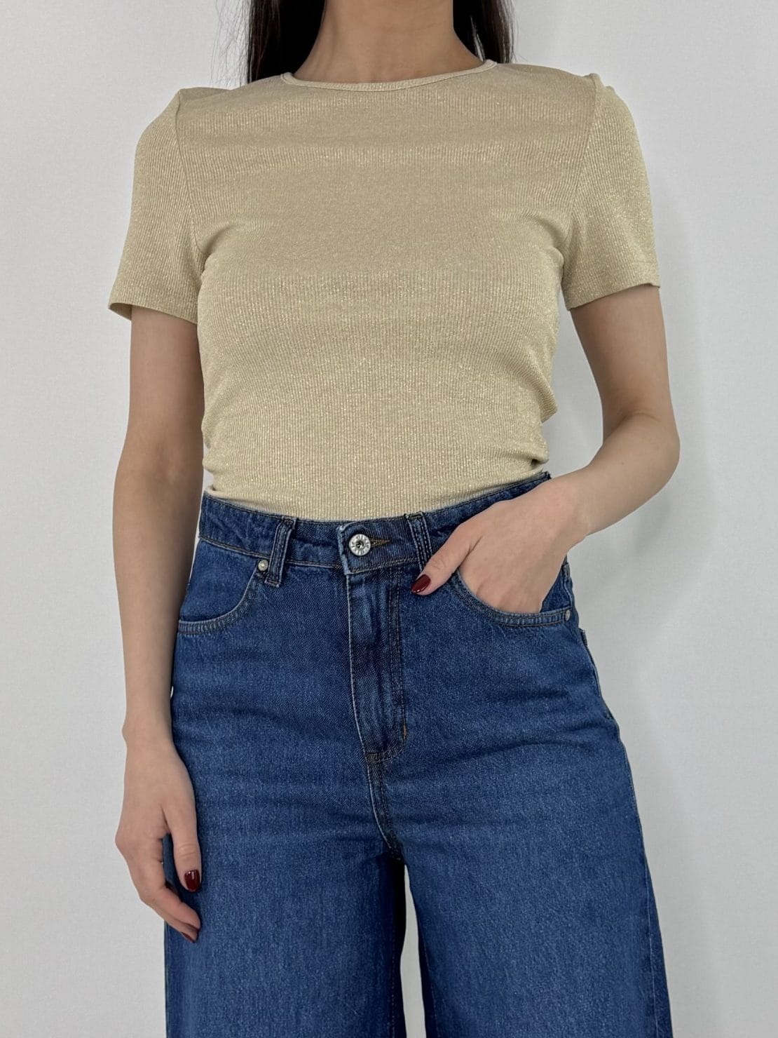 T-shirt glitterata oro