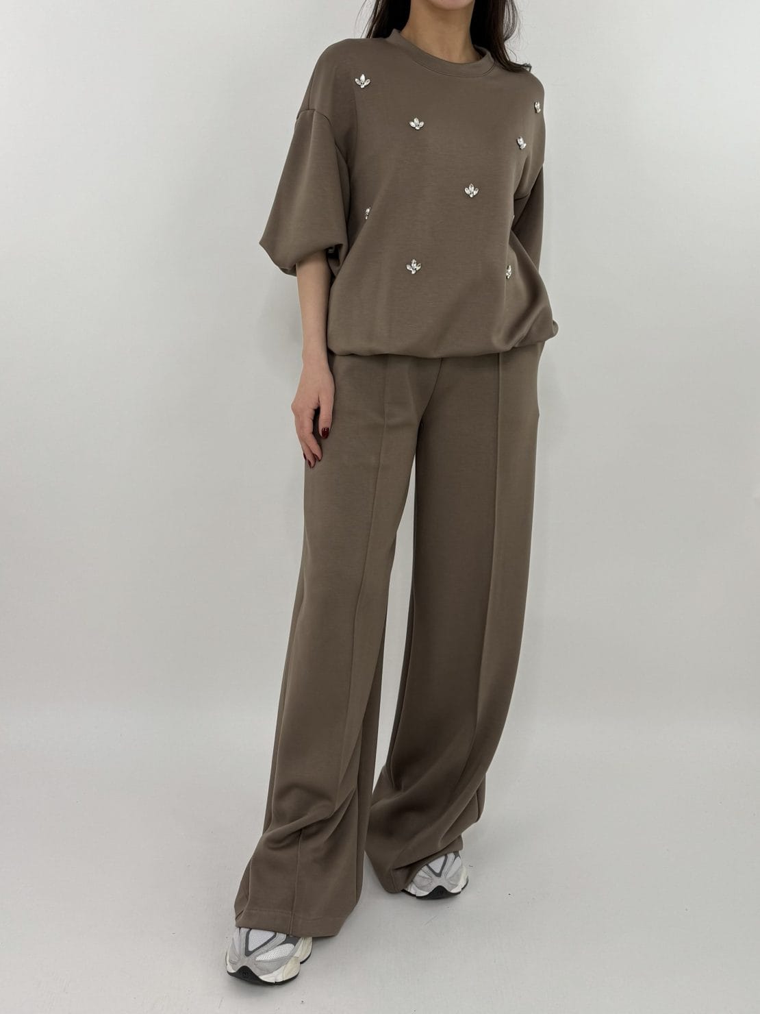 Pantalone in felpa fango