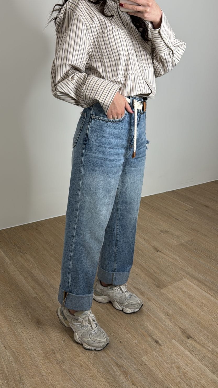 Jeans Mandy marmorizzato rotture denim