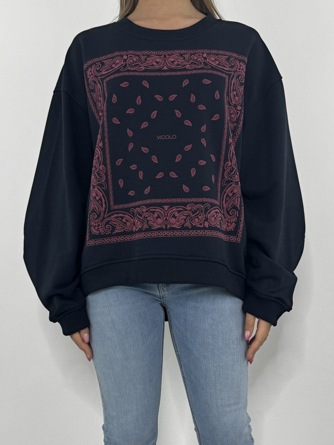 Felpa bandana blu