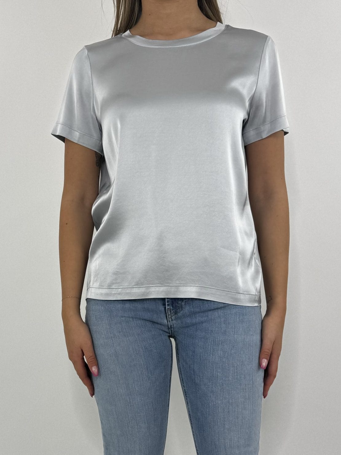 Blusa mezza manica perla