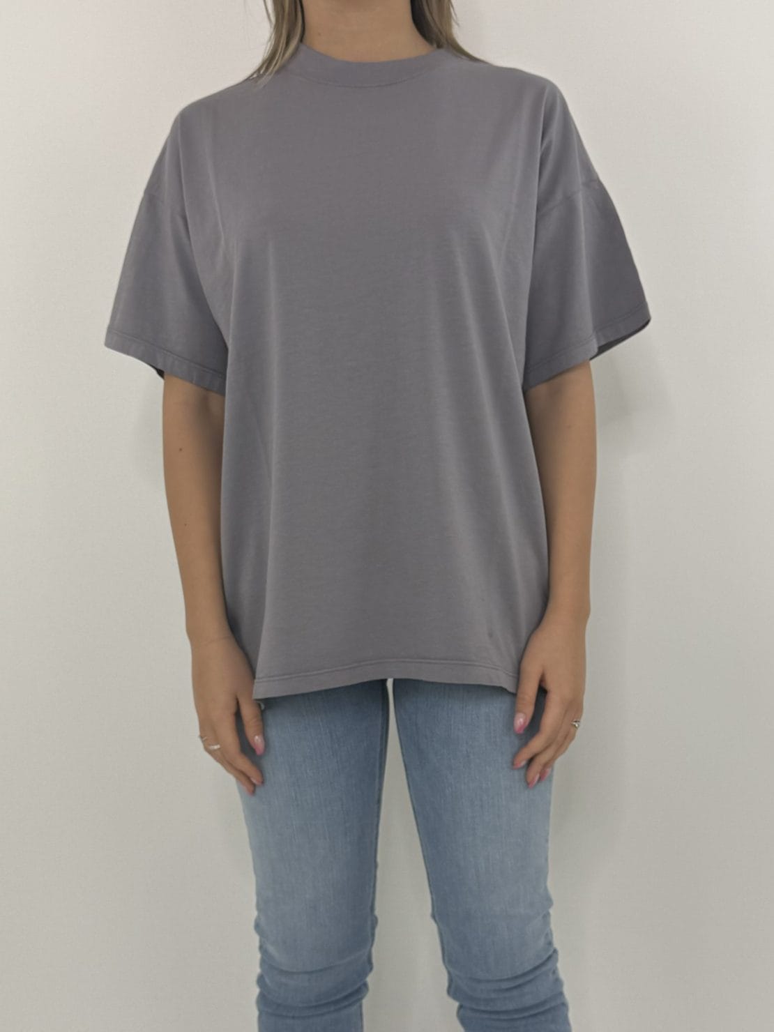 T-shirt basica over piombo