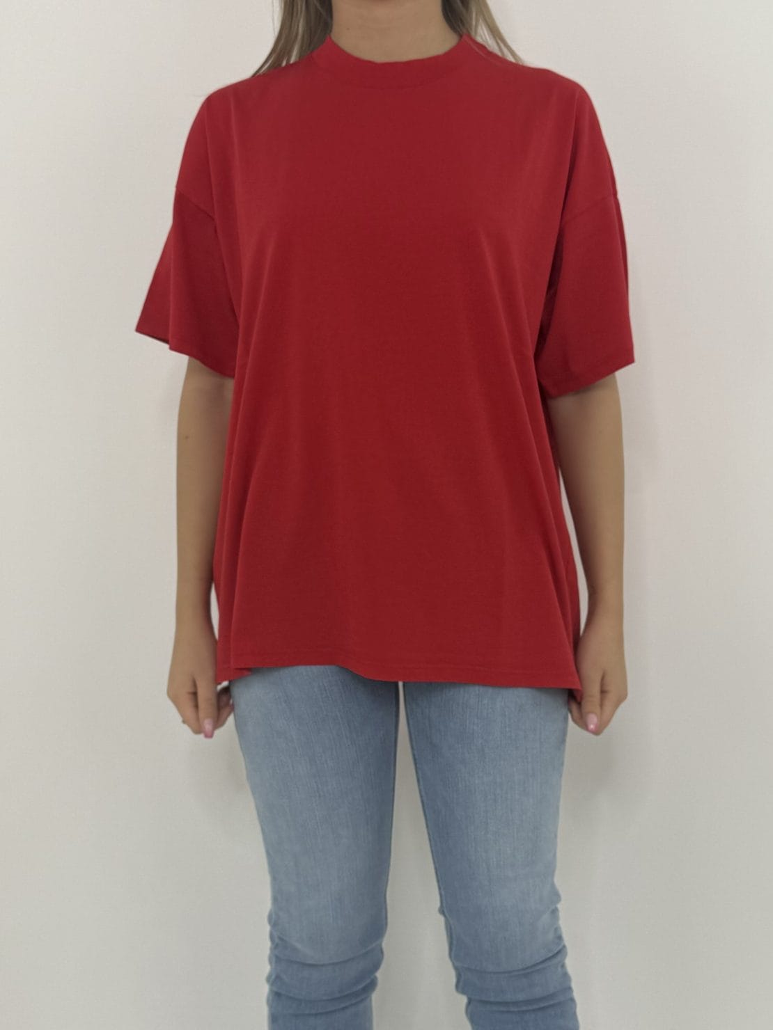 T-shirt basica over rosso