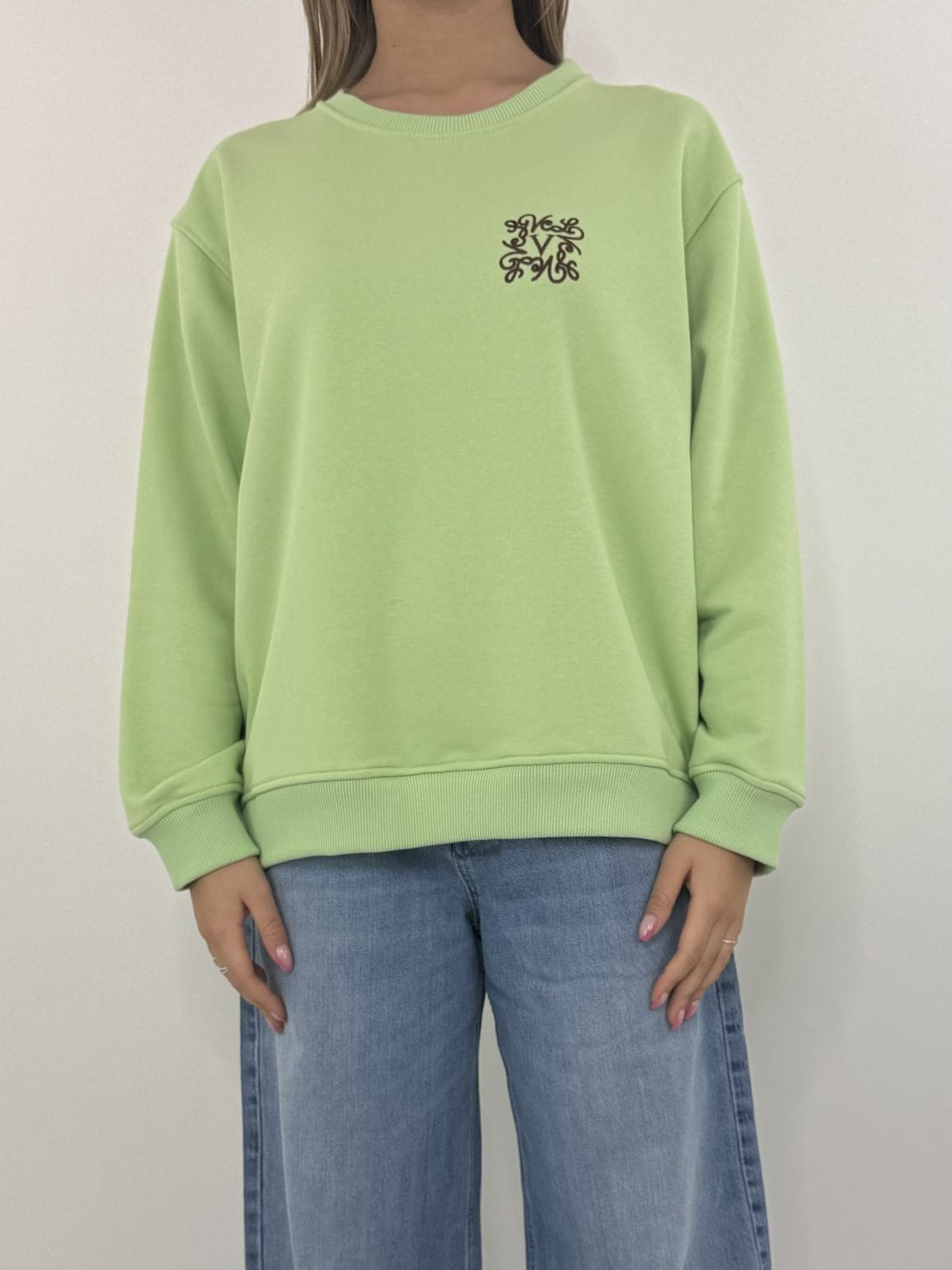 Felpa ricamo piccolo verde