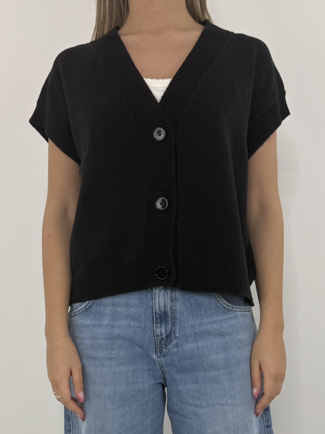 Gilet 3 bottoni nero