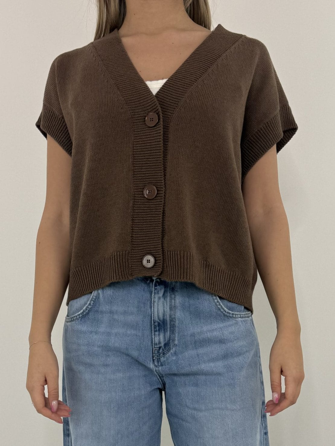 Gilet 3 bottoni moro