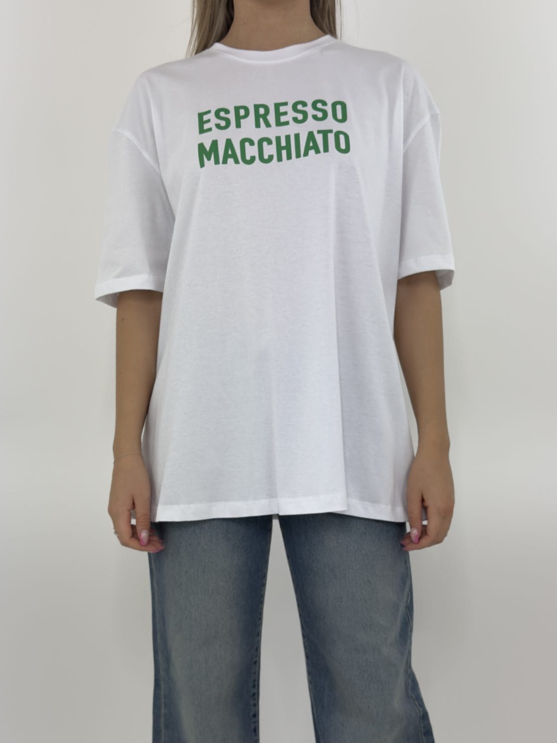 T-shirt espresso macchiato bianco