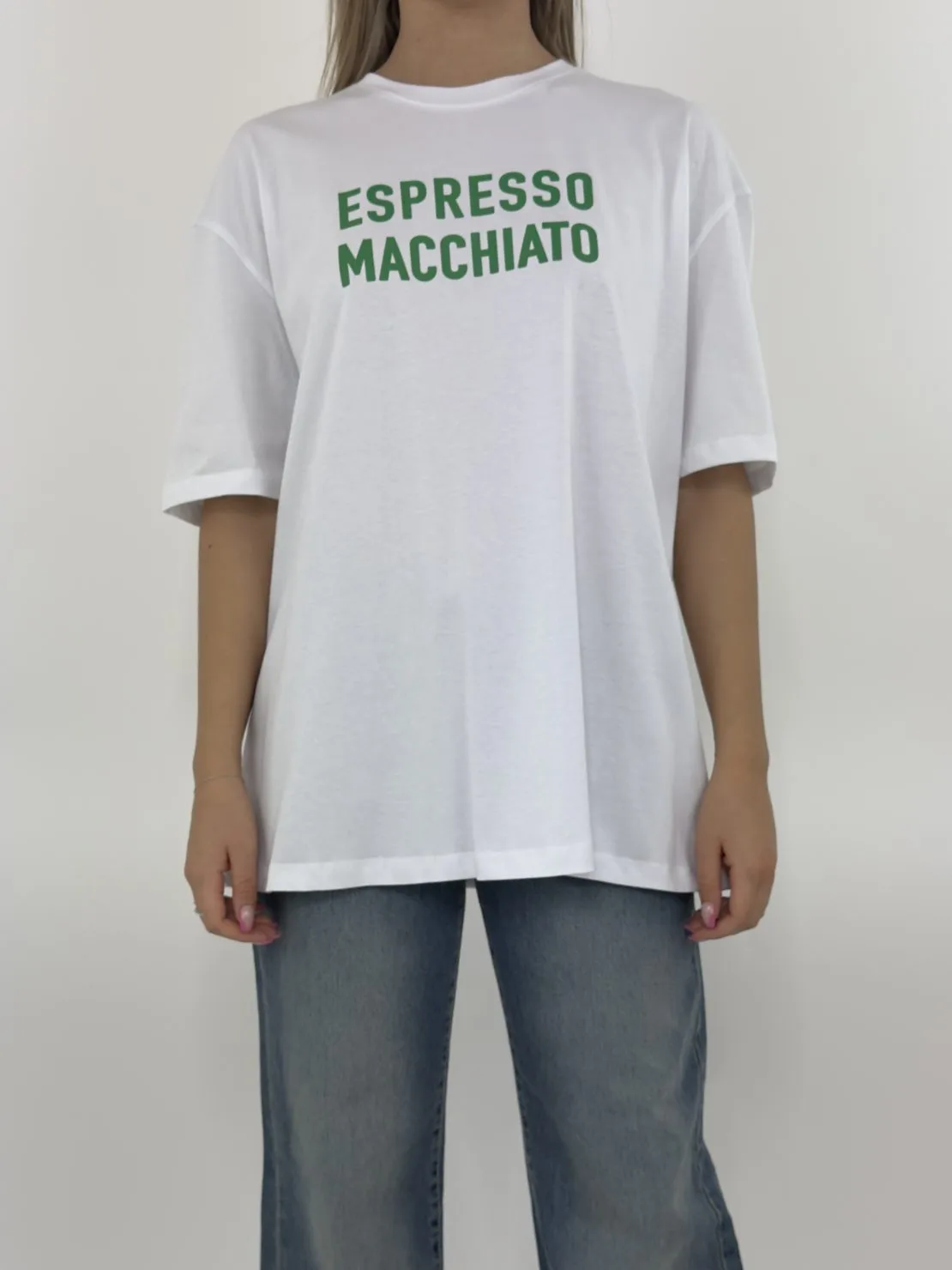 T-shirt espresso macchiato bianco