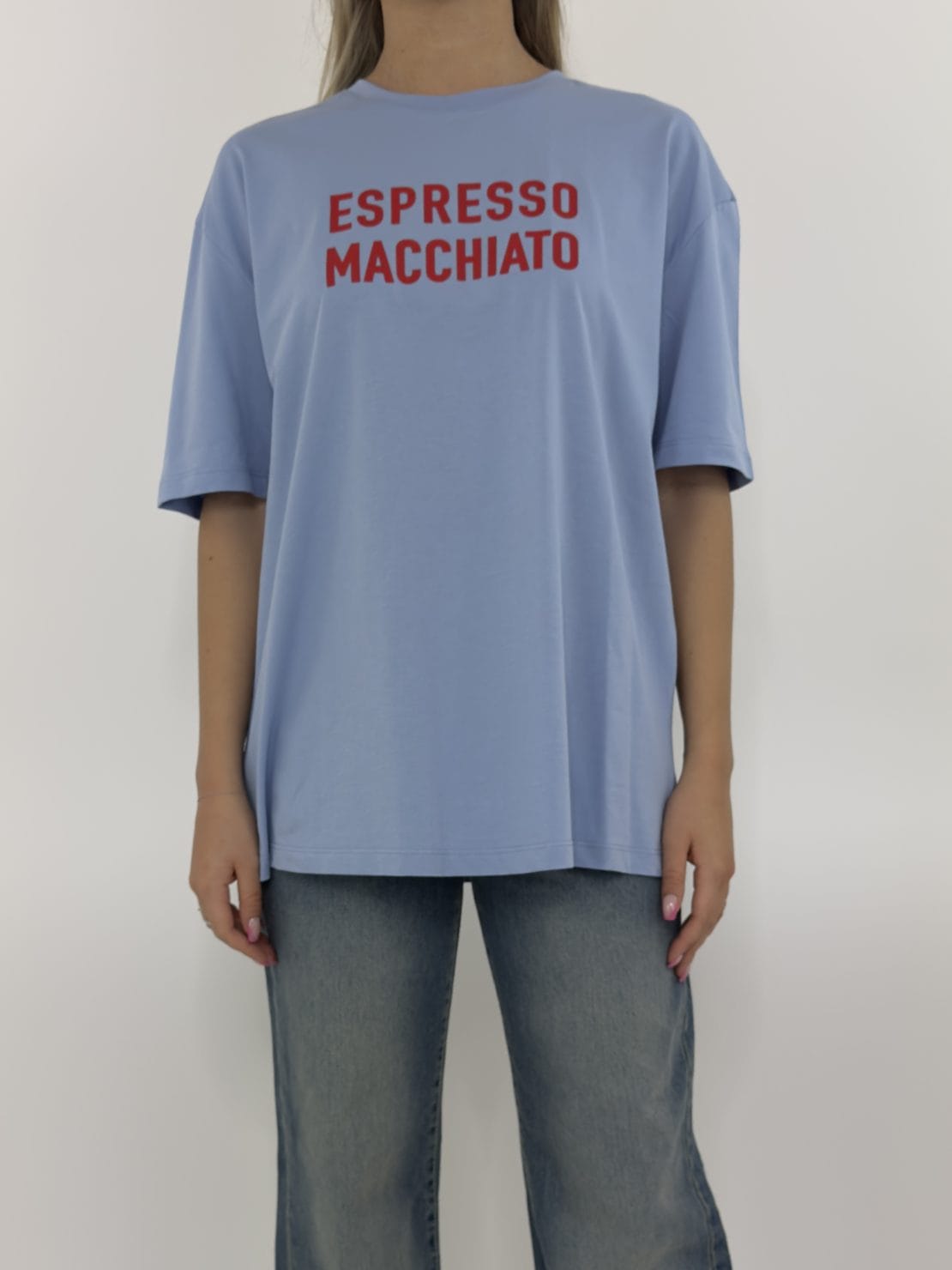 T-shirt espresso macchiato celeste