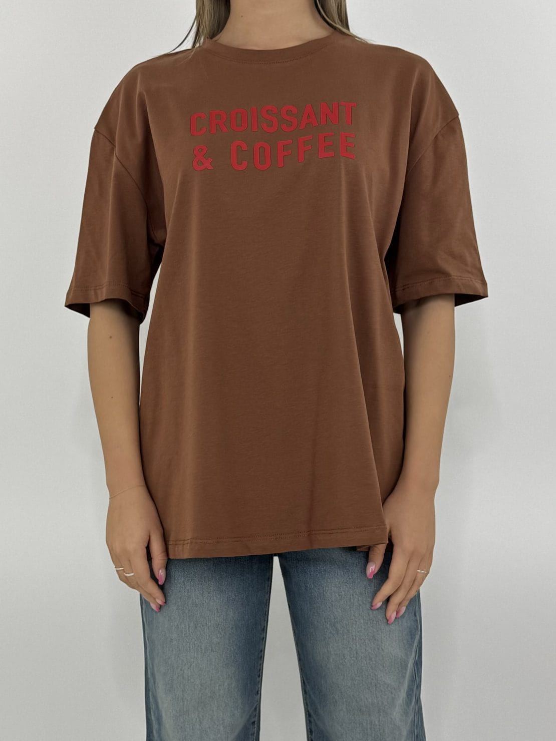 T-shirt Croissant & coffee tabacco