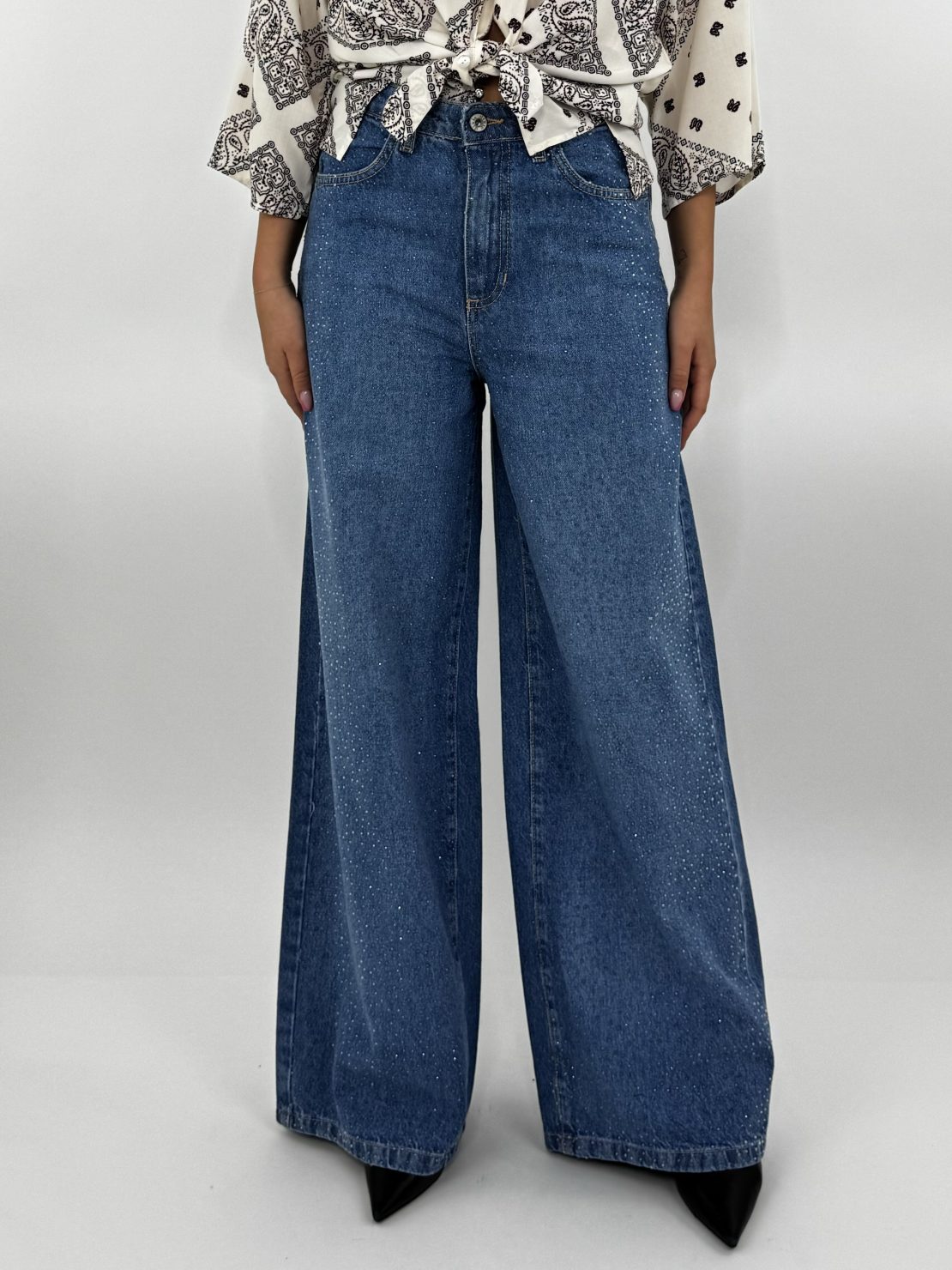 Jeans stras trasparenti