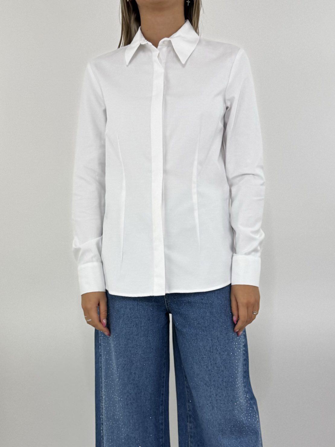 Camicia basica slim bianco