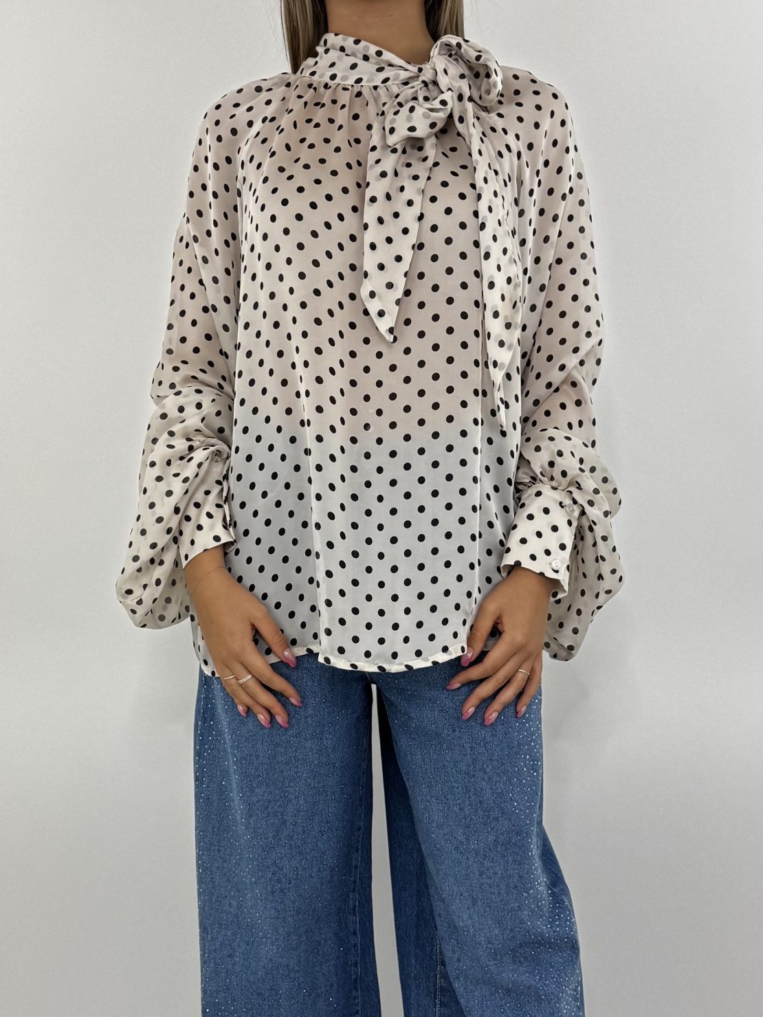 Blusa pois panna
