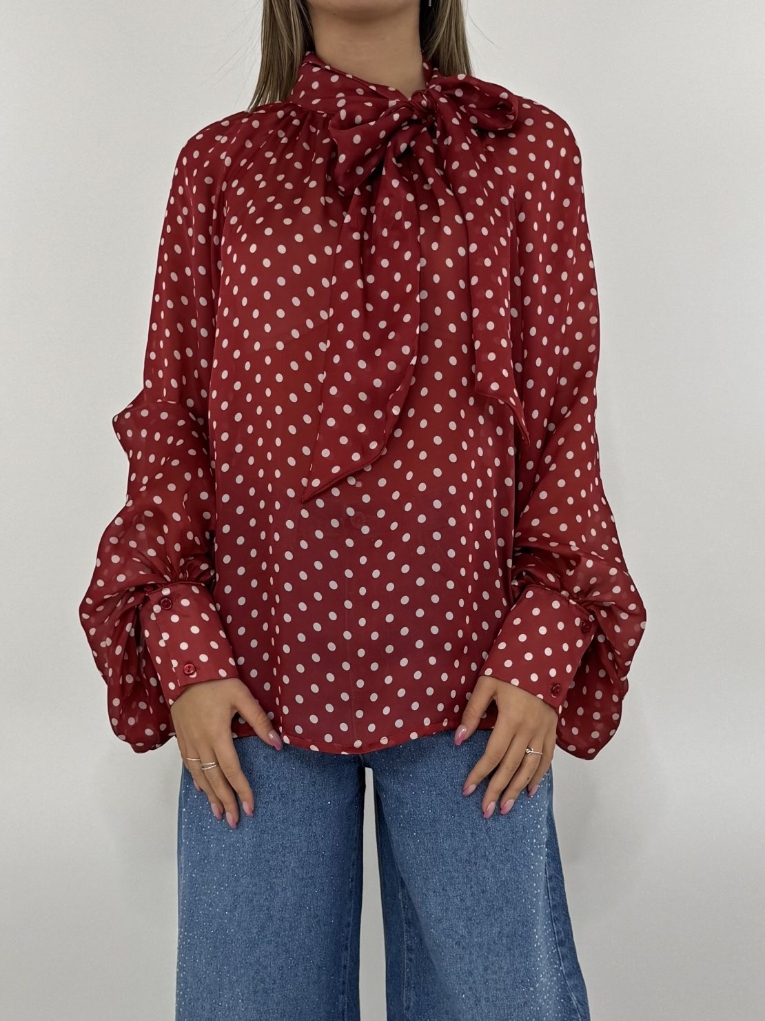 Camicia pois rosso