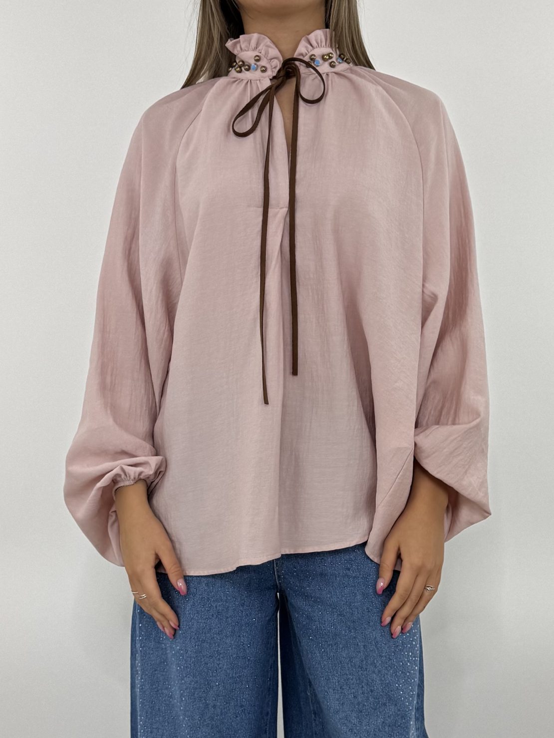 Blusa borchie rosa