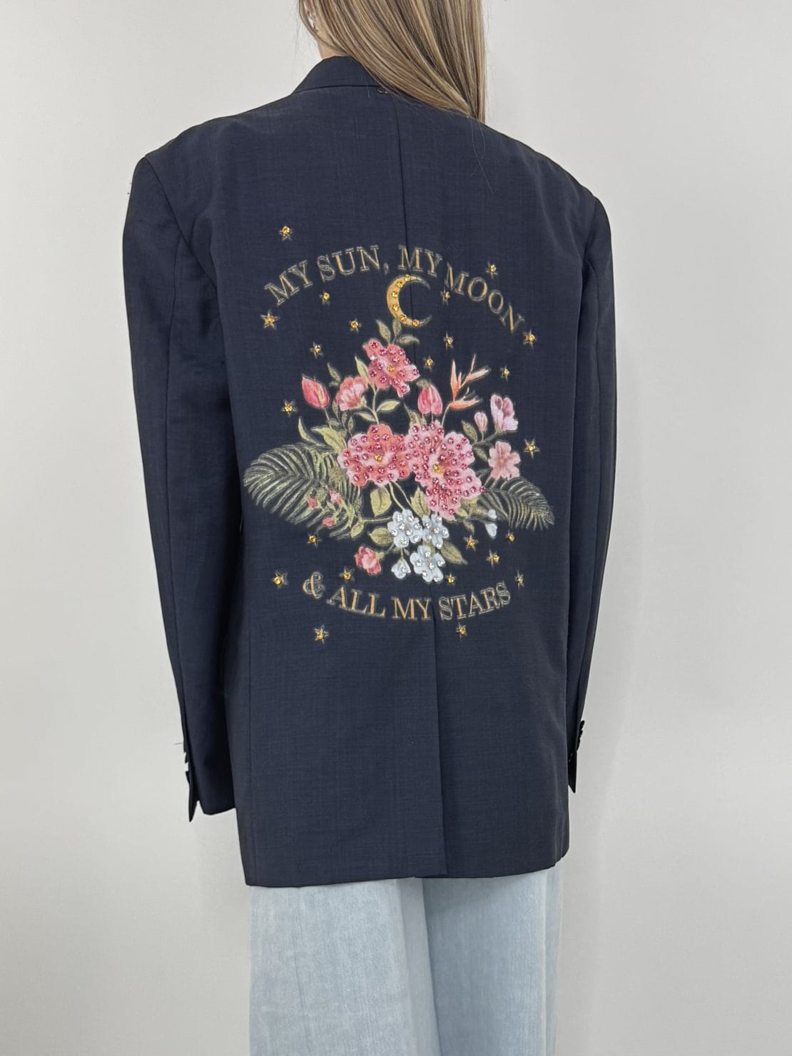 Giacca Vintage taglio maschile blu notte