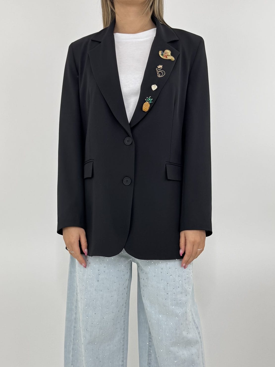 Giacca in crepe nera