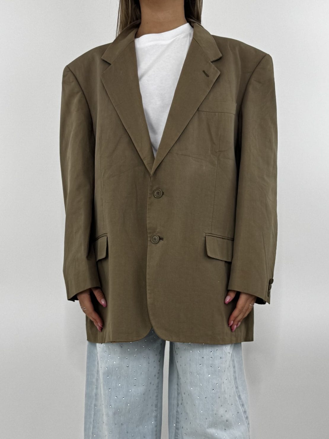 Giacca Vintage taglio maschile sabbia