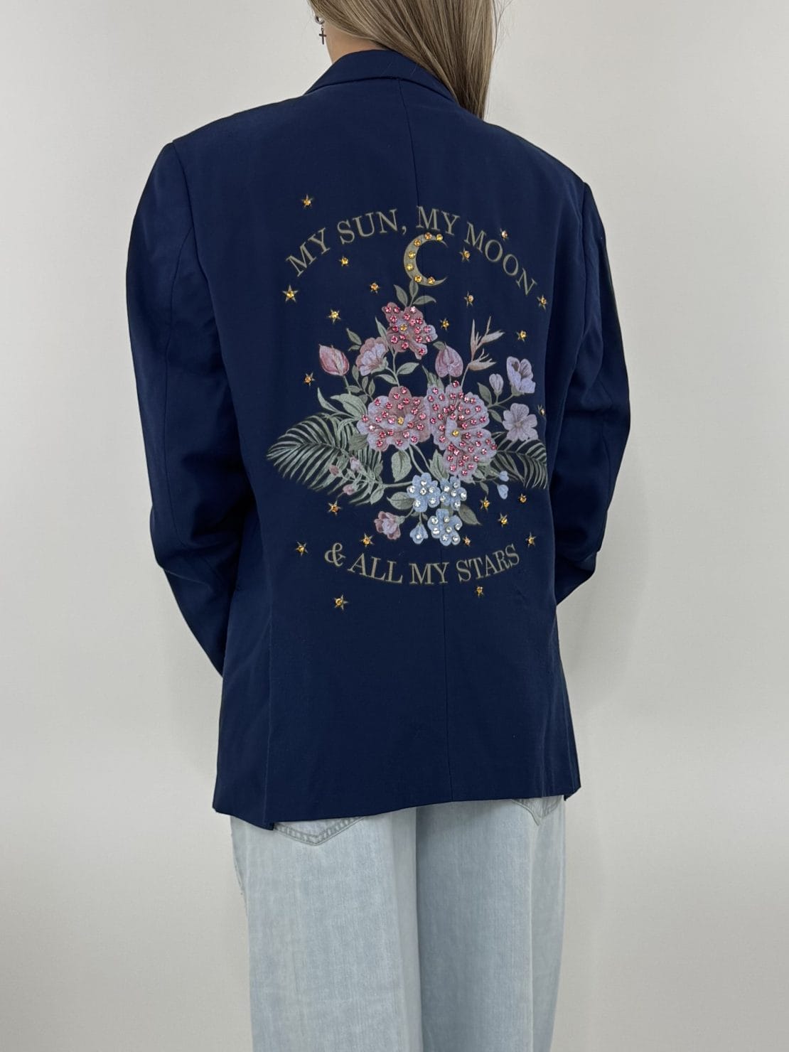 Giacca Vintage taglio maschile blu